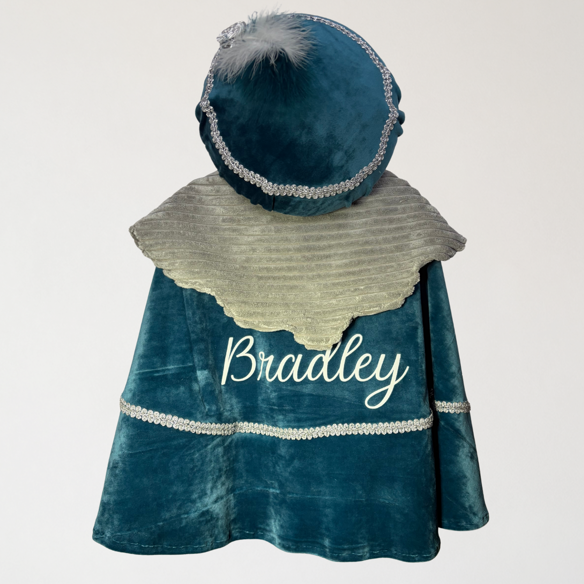 Pietencape Petrol blauw met personalisatie